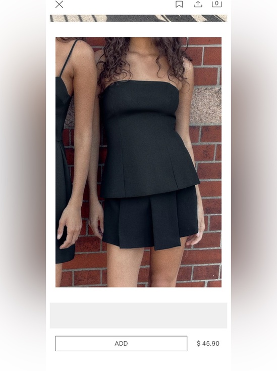 Zara Tops - Zara Black Strapless Peplum Top